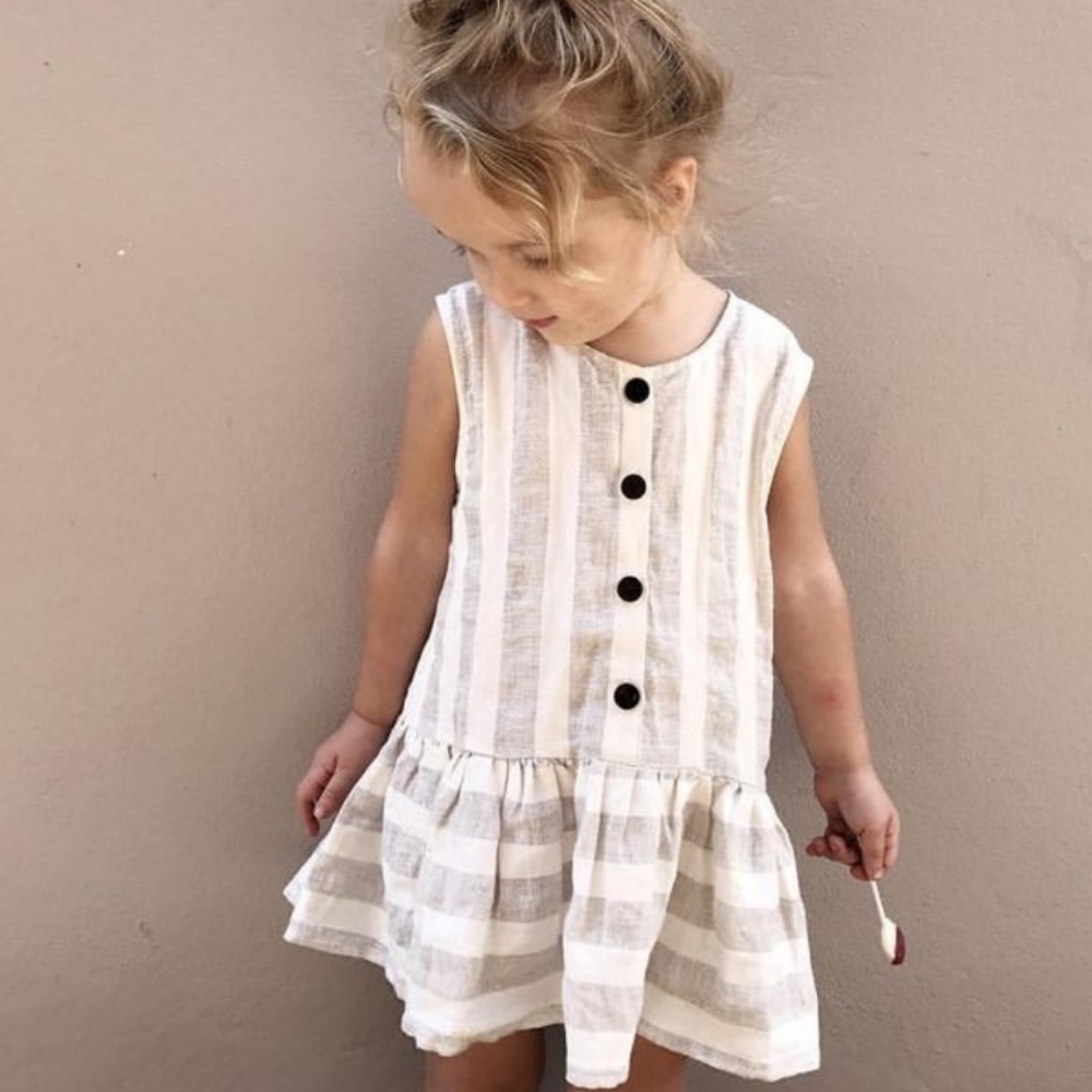 Daughter Anouk Striped Linen Dress Size 7/8